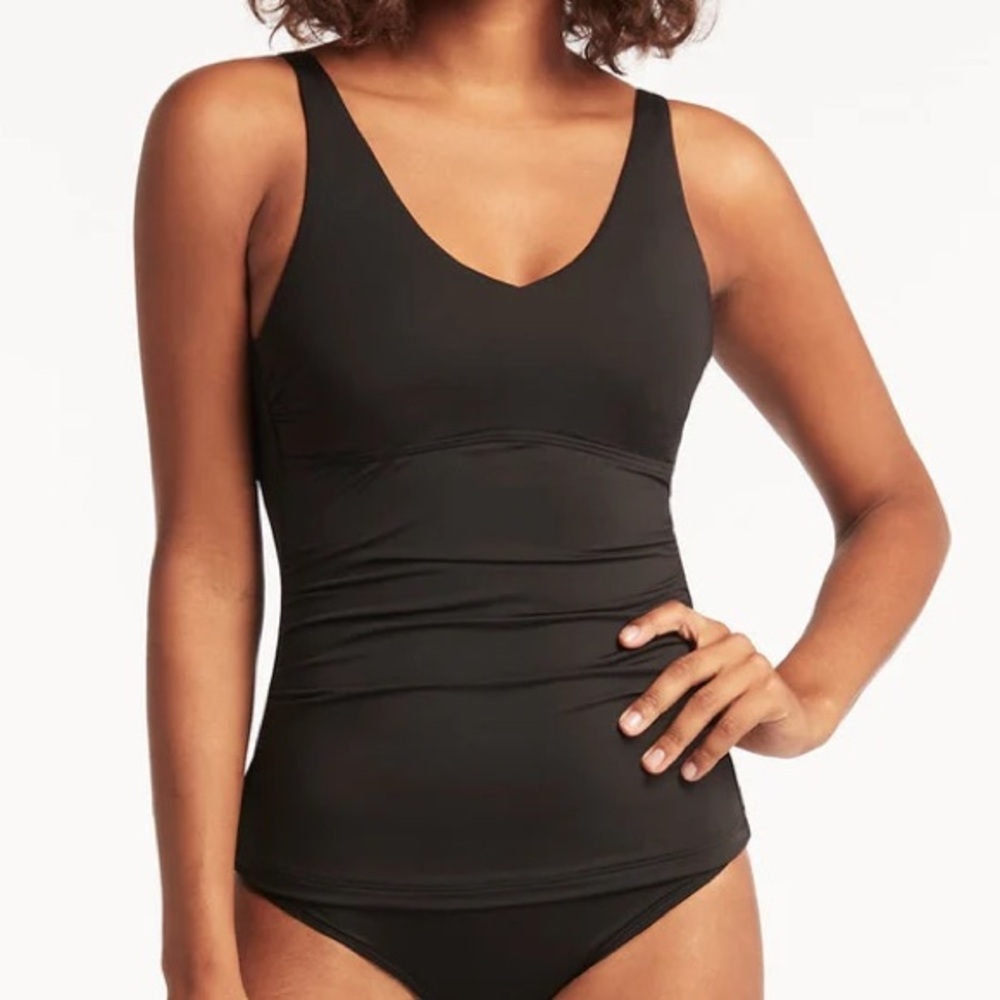 New Sea Level Swim black tankini top only Size 10 Eco Essentials Tank Style